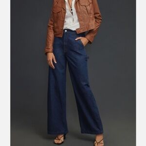 Mother Snacks! The Fun Dip Utility Puddle in Cold Brew Wide Leg Straight Size 28